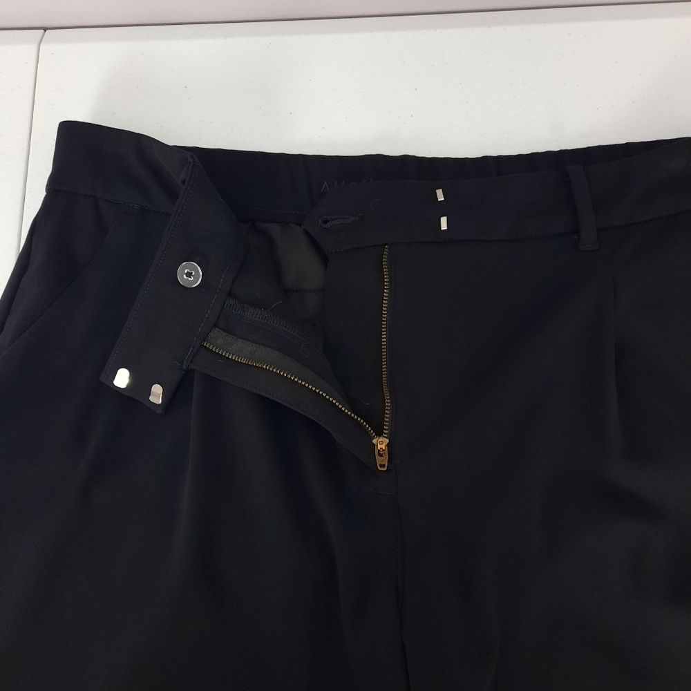 American Eagle LONG Solid Black High Rise Curvy Wide Leg Trousers size 14 - Picture 5 of 14